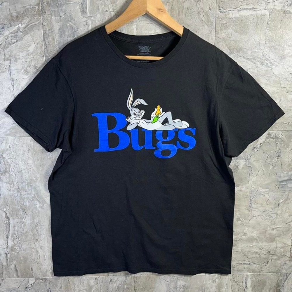 Looney Tunes Bugs Bunny black cotton t-shirt adult Large